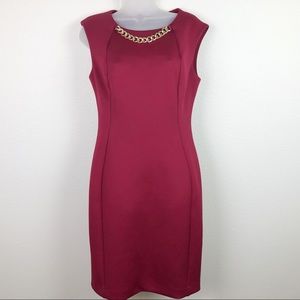 Calvin Klein Sleeveless Sheath Necklace Dress